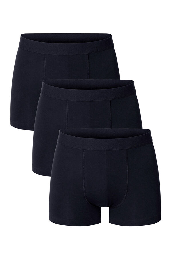Bread & Boxers Pack de 3 boxers de algodão orgânico azul marinho azul