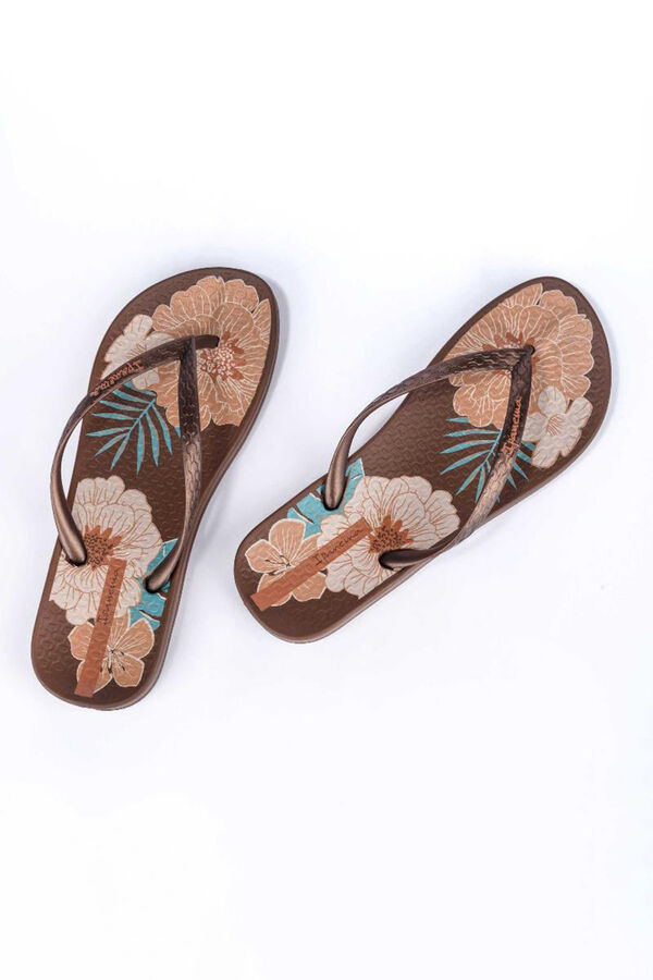 Ipanema Chanclas anat flores bronce marrón