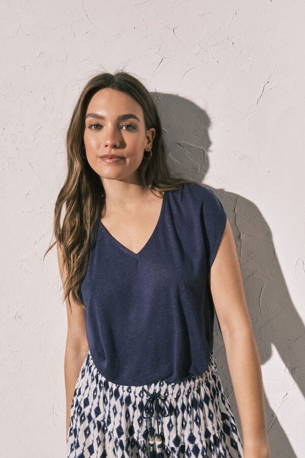 Women'secret T-shirt sem mangas azul azul