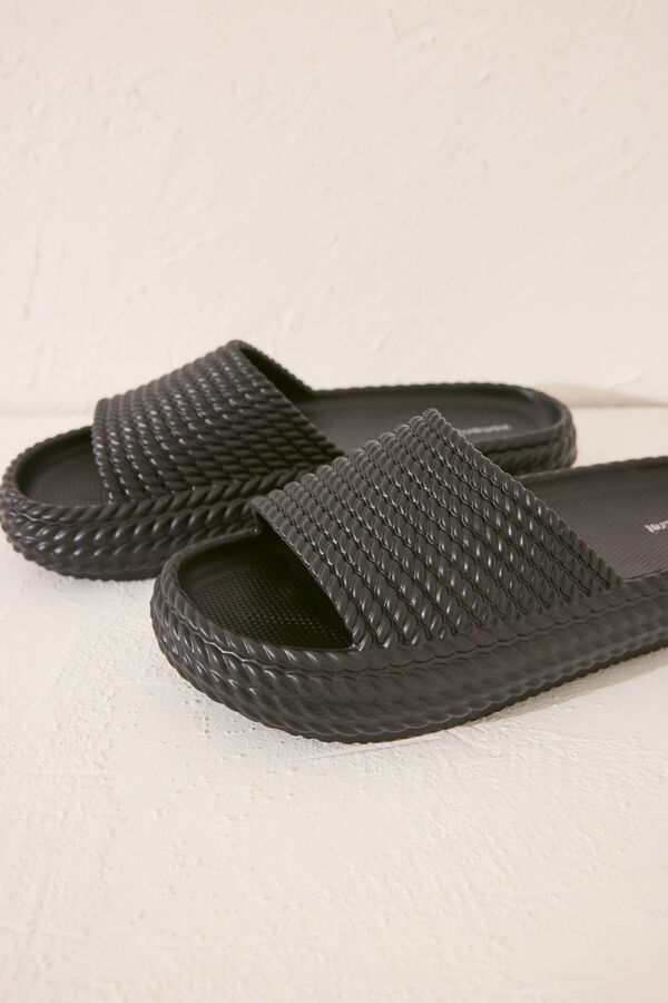 Women'secret Sandálias plataforma pretas preto