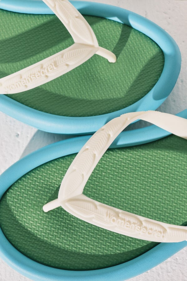 Women'secret Chinelo efeito blocos colorido azul