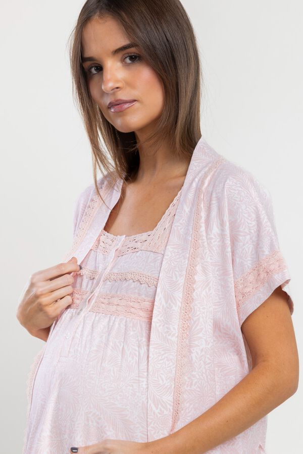 Admas Robe curta maternity tropical rosa