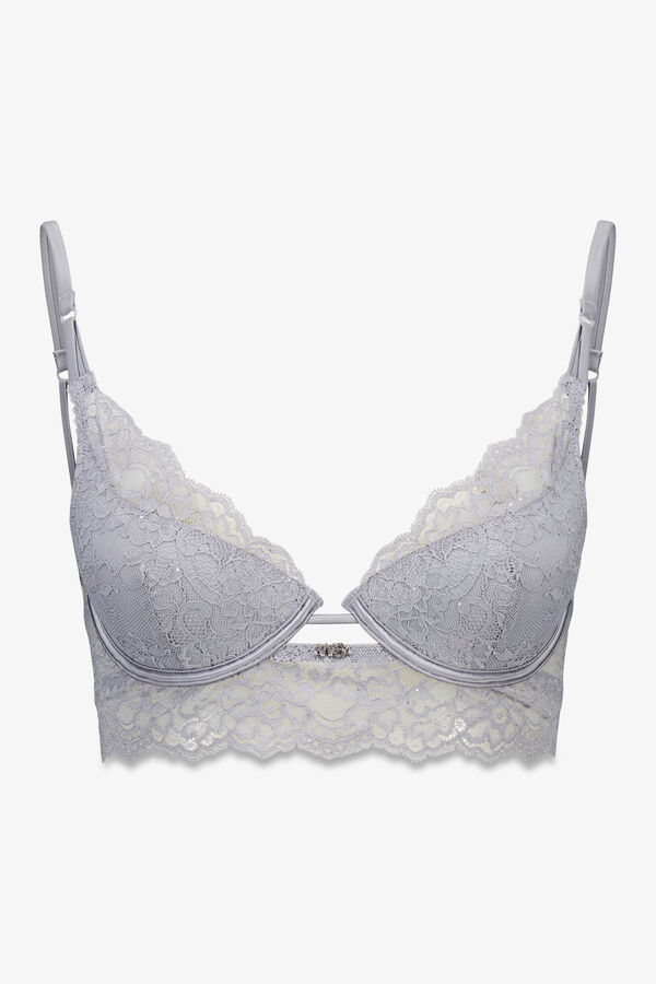 Women'secret Soutien push up GORGEOUS renda cinza cinzento