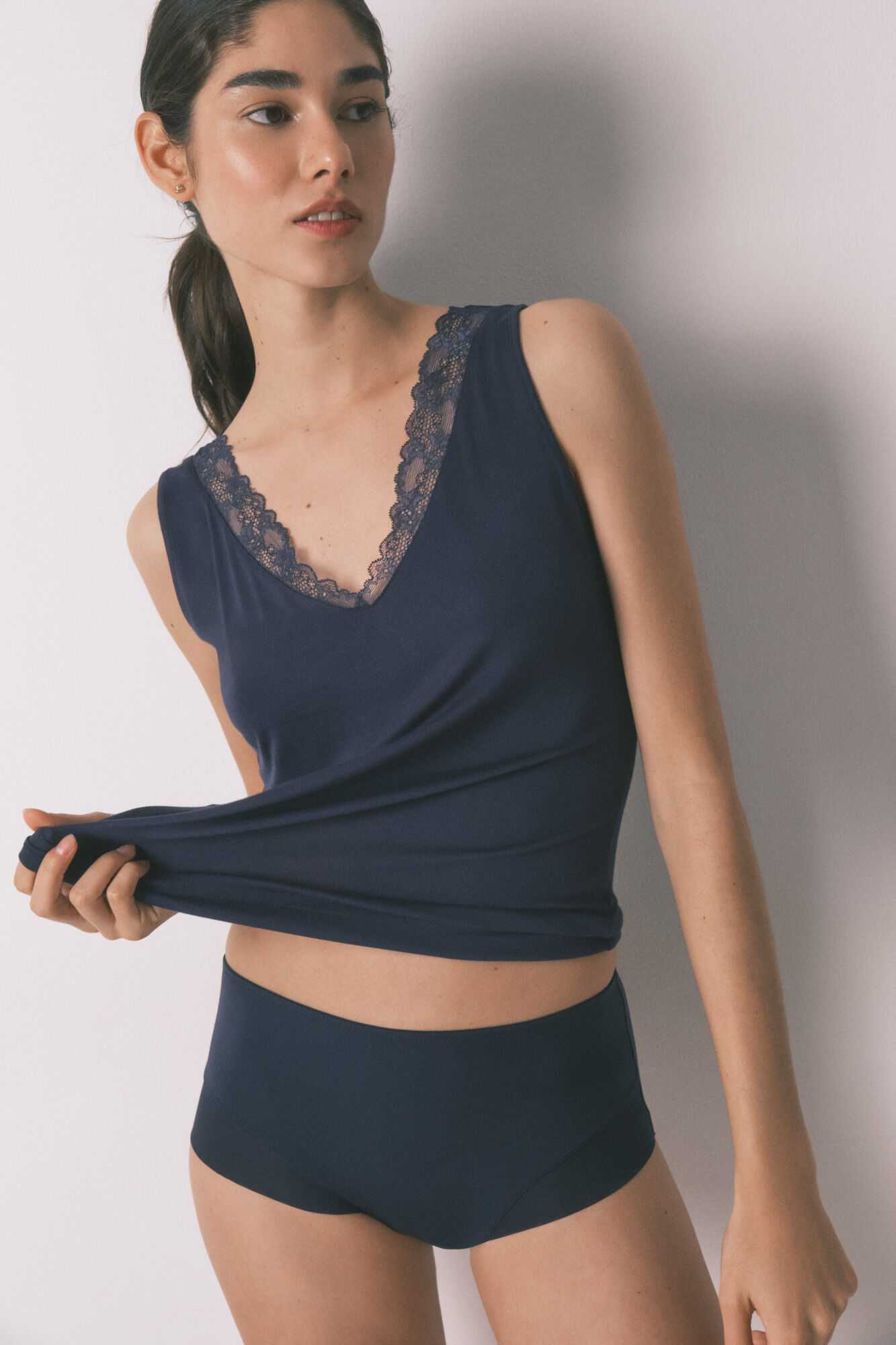 Women'secret Braga reductora alta azul oscuro