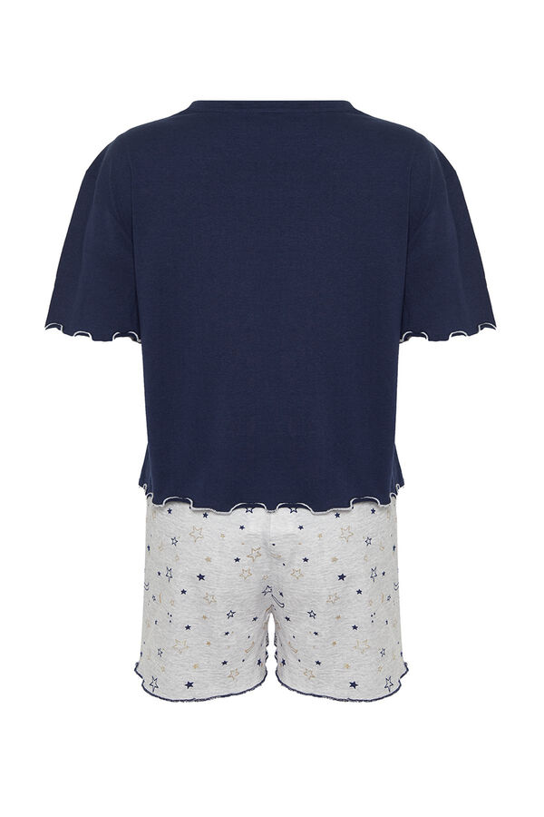 Trendyol Conjunto de pijama azul marinho com estampado galáctica e calças  azul