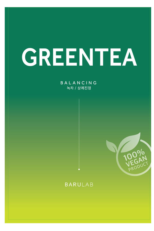 Barulab Mascarilla vegana con extracto de té verde verde
