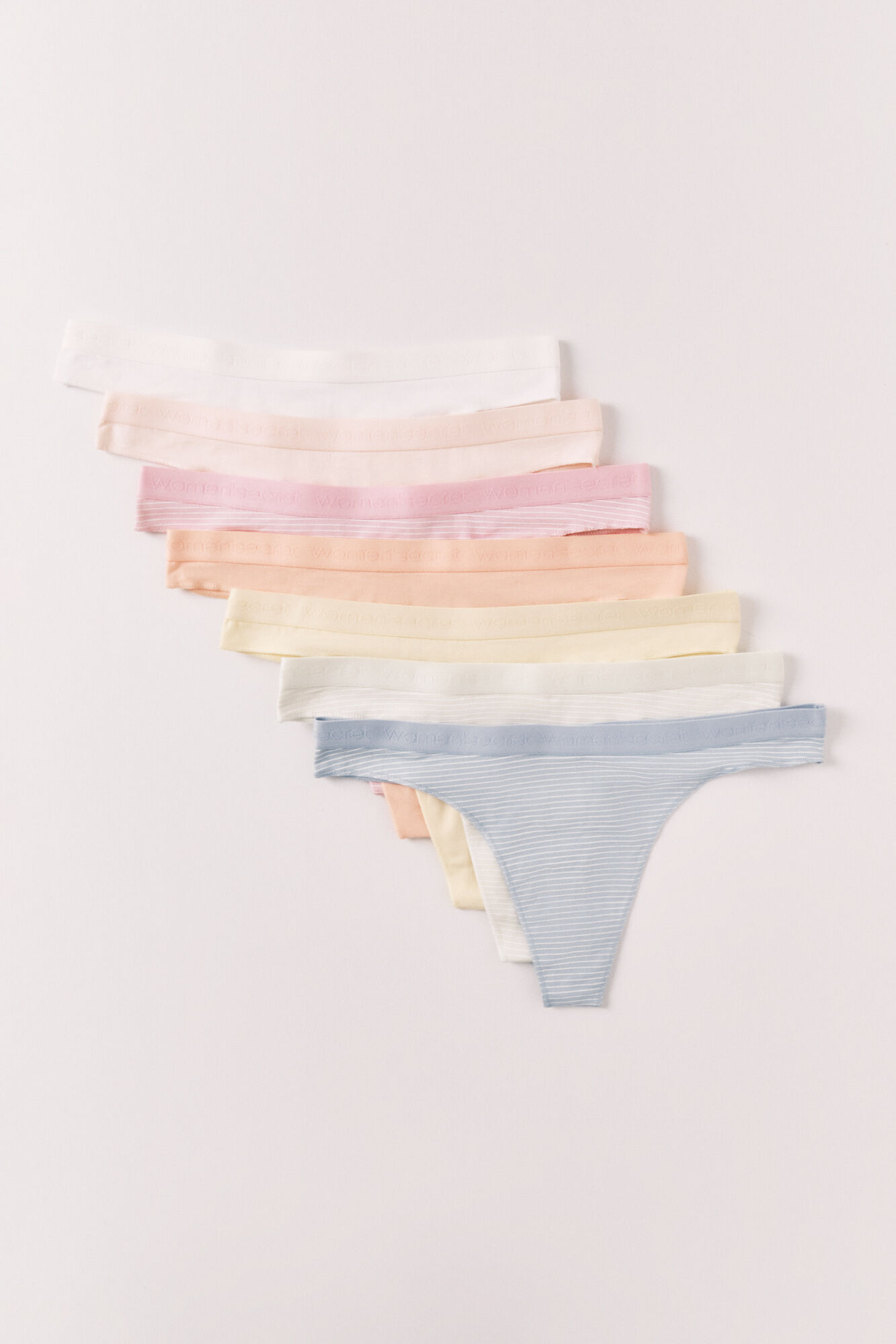 Women'secret Pack 7 tangas com logo em algod&atilde;o soft
