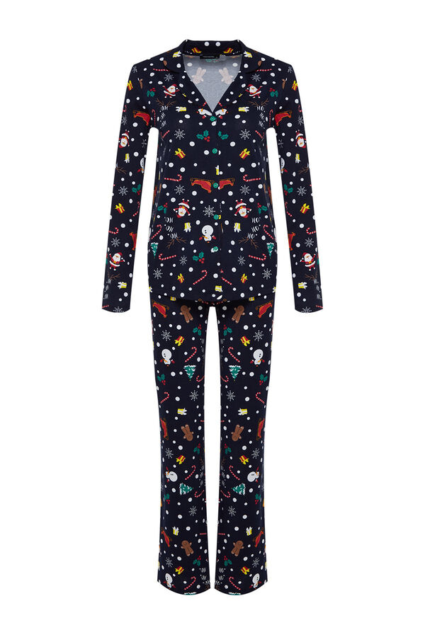 Trendyol Conjunto de pijama de Natal azul marinho azul