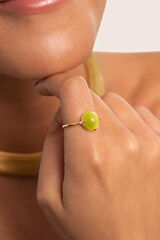 Singularu Celebrate Green Gold Plated Ring estampado