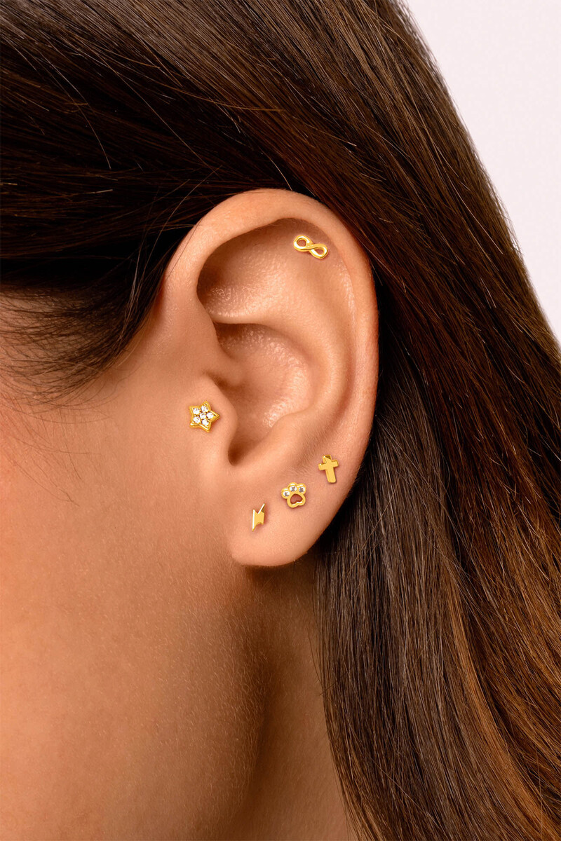 Cortefiel Pendiente suelto Mini Paw Oro