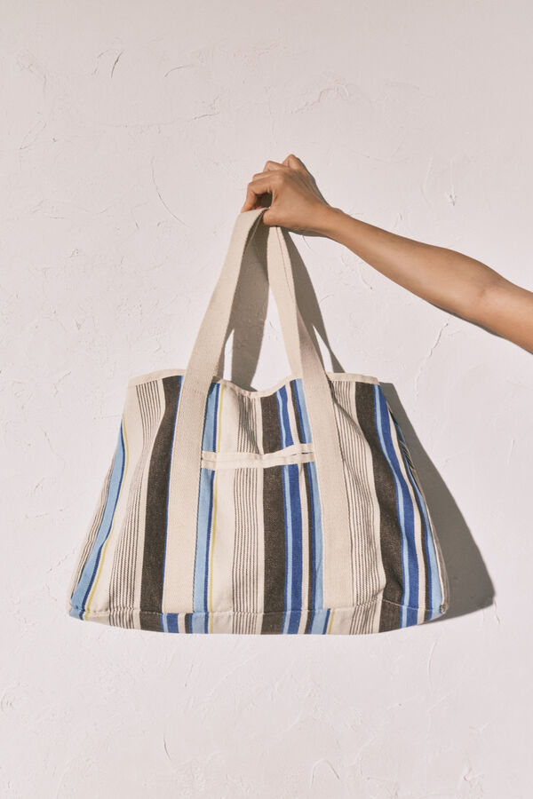 Women'secret Mala tote bag de praia estampada &agrave;s riscas estampado