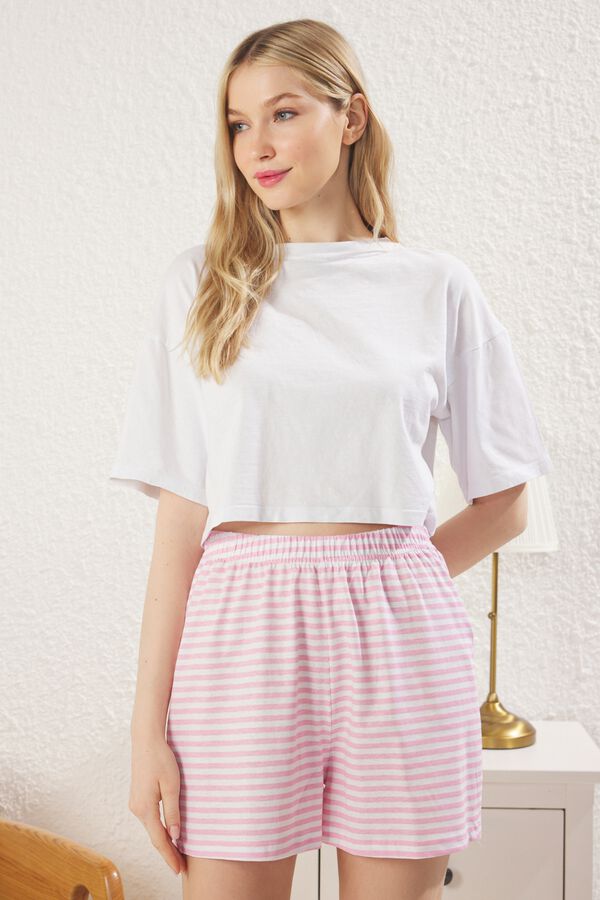 Trendyol Pack de 3 cal&ccedil;&otilde;es de pijama rosa