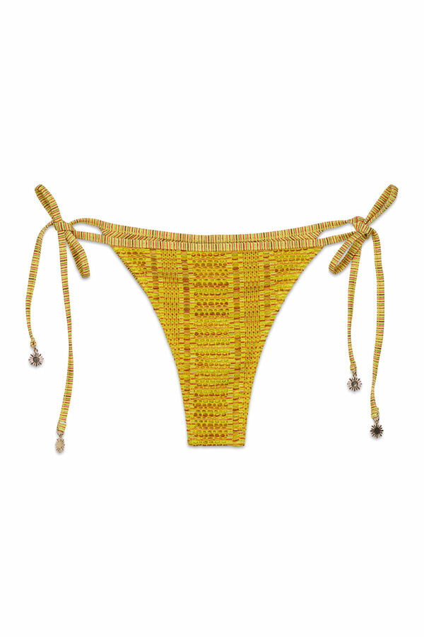 Women'secret Cueca de biqu&iacute;ni brasileira em crochet multicolor estampado