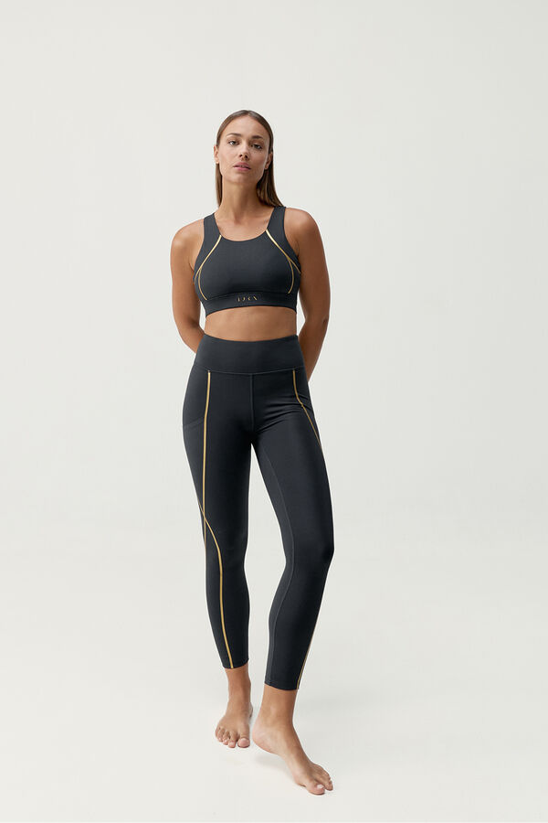 Born Living Yoga Legging Pretas Douradas preto