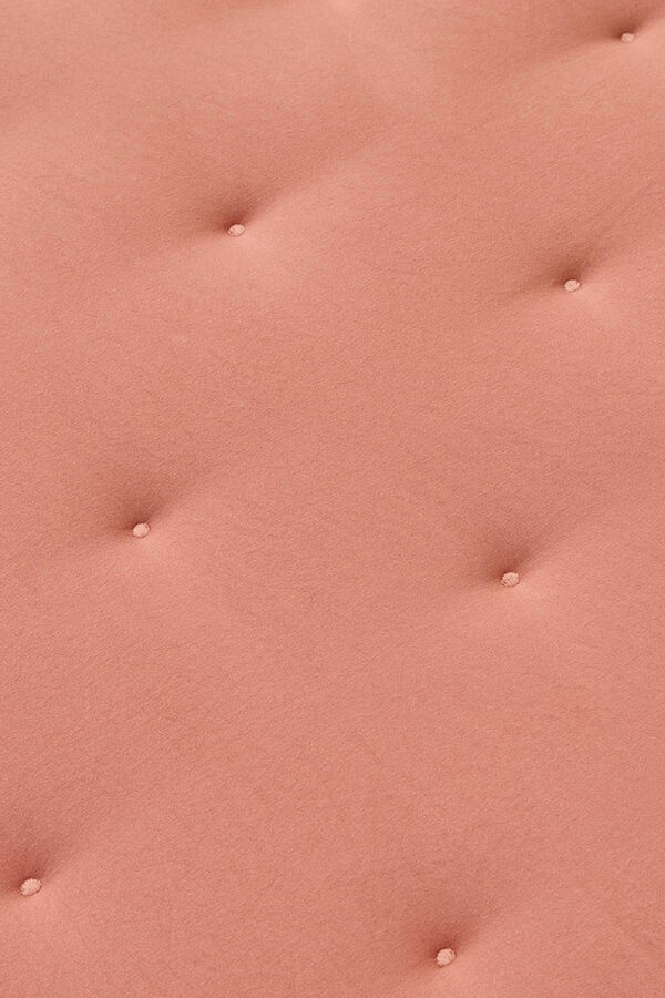 Textura Edredom revers&iacute;vel liso com bolinhas rosa