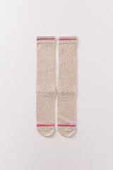 Women'secret Meias compridas em textura lurex bege cru