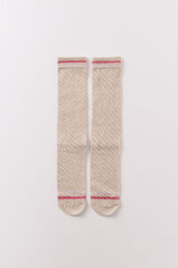 Women'secret Meias compridas em textura lurex bege