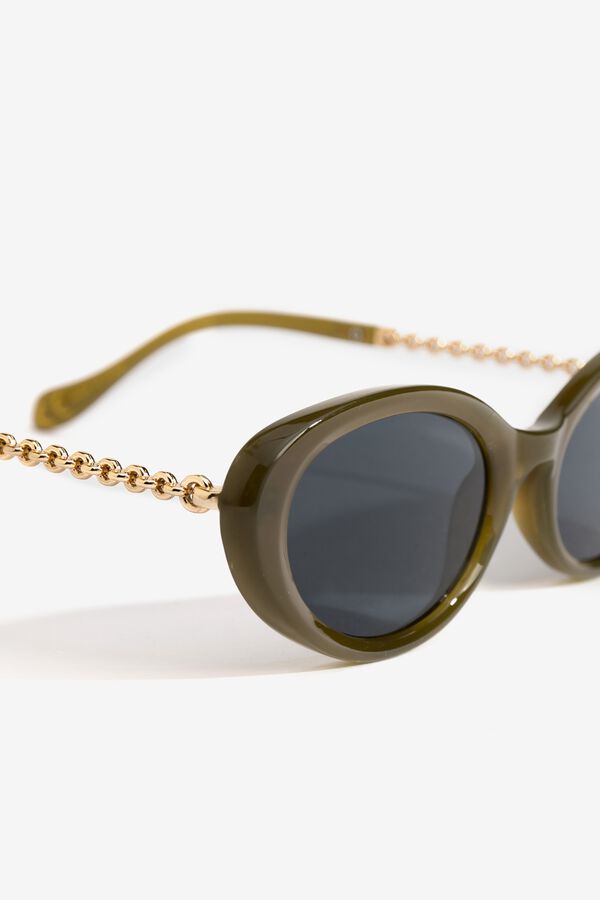 Vilanova &Oacute;culos de sol redondos combinados verde