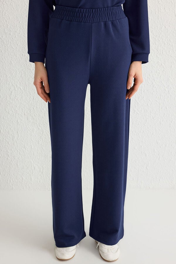 Trendyol Conjunto de top e calça gola polo azul  azul