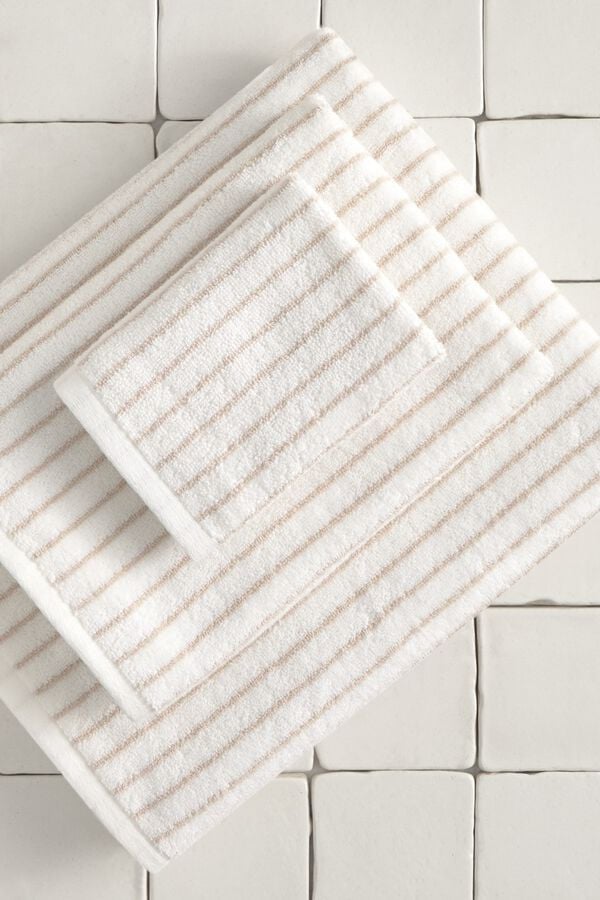 Textura Toalha turca estampado floral branco