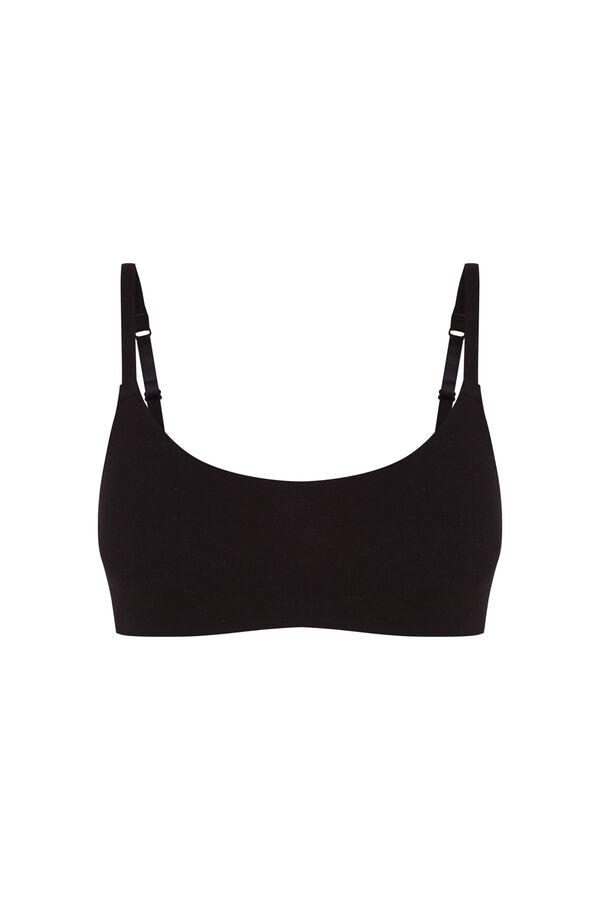 Women'secret Sujetador tipo top algod&oacute;n negro negro