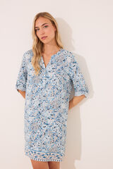 Women'secret Camisola curta de viscose com flores azuis azul