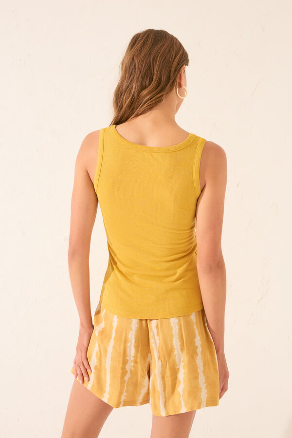 Women'secret T-shirt alças com lurex dourado estampado