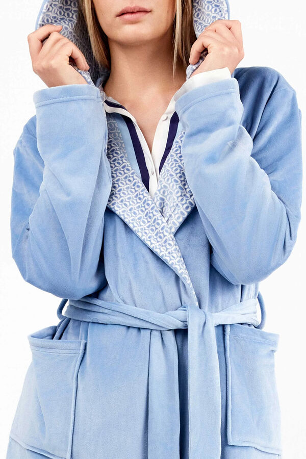 Gisela Robe de microfibra azul claro azul
