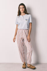 Women'secret Cal&ccedil;as carrot 100% algod&atilde;o estampado flores rosa