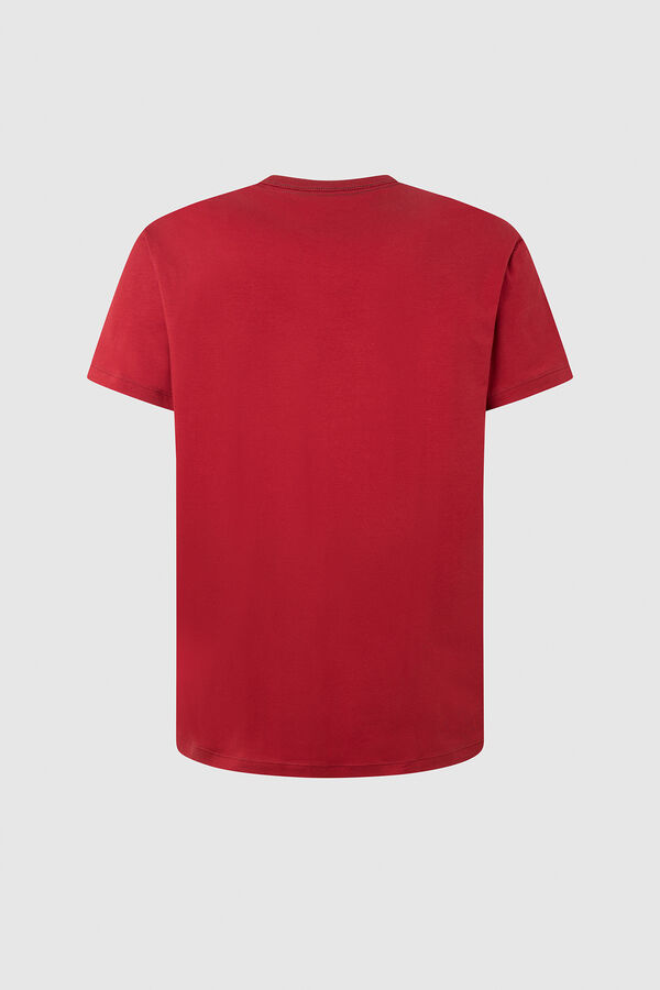 Pepe Jeans Camiseta slim fit com estampado de logo vermelho