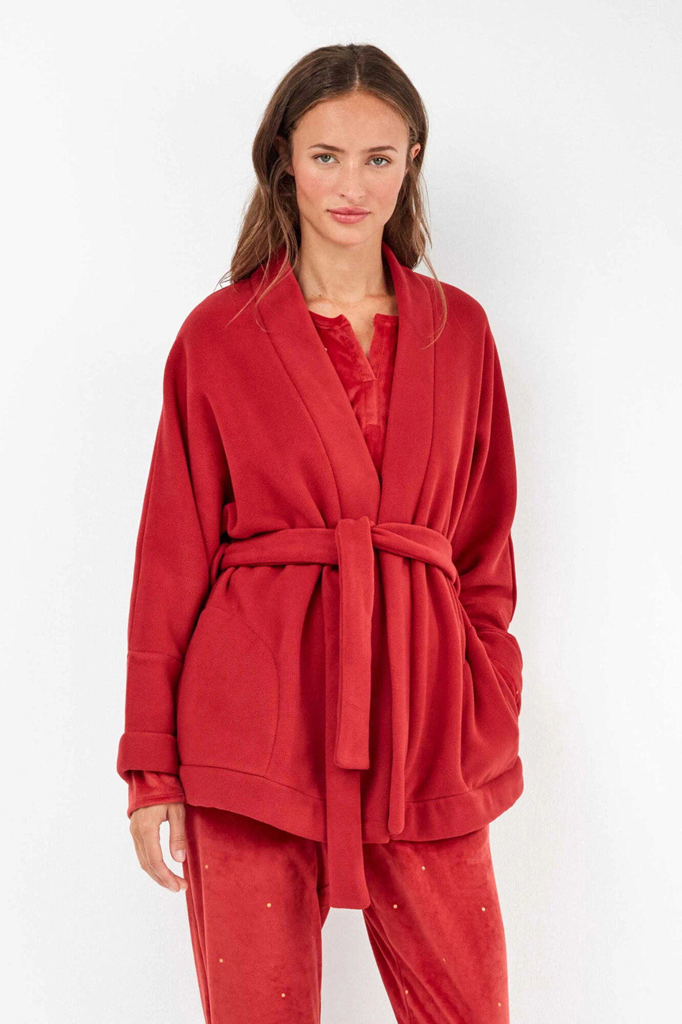 Gisela Robe de pele vermelha