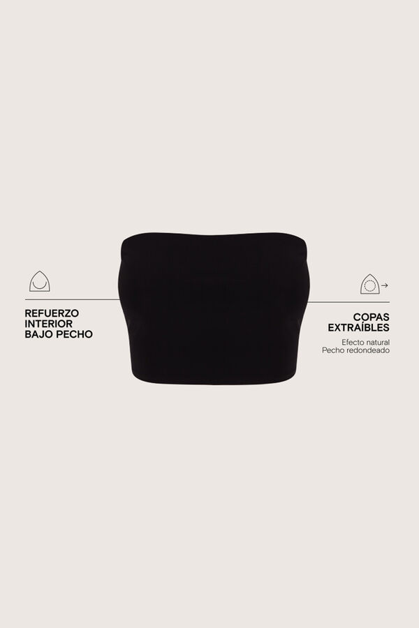 Women'secret Top cropped cai-cai preto preto