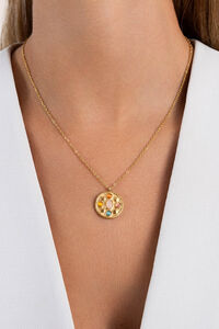 Singularu Gold-plated steel Five Stones pendant necklace