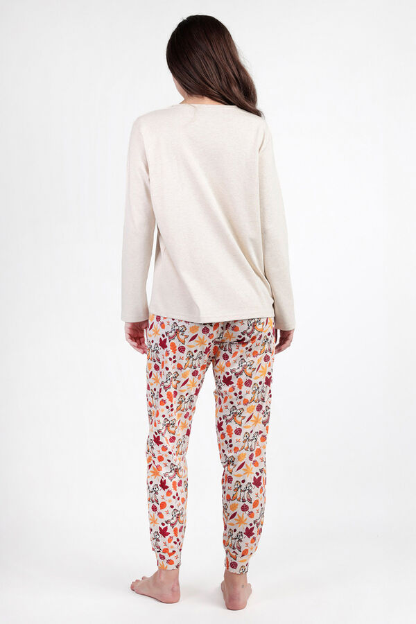Admas Pijama Feminino Chip N Dale bege