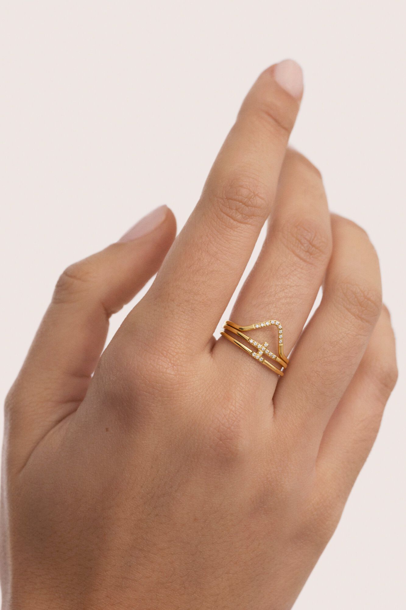 Singularu Pack 3 Anillos Sparks Acero Oro 