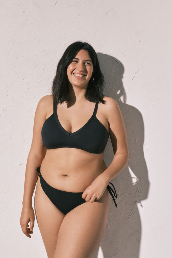 Women'secret Cuecas de biqu&iacute;ni cl&aacute;ssicas com la&ccedil;o lateral pretas preto