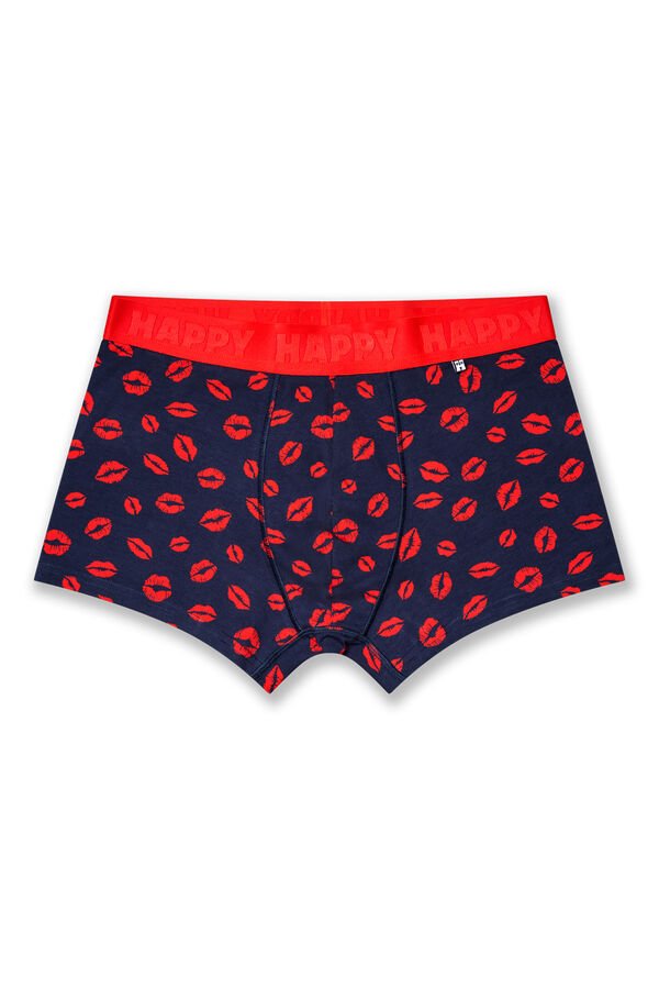 Happy Socks Pacote de cuecas boxer curtas Kisses azul