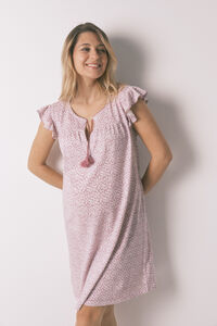 Women'secret Camisa de dormir maternity com folho em algod&atilde;o rosa