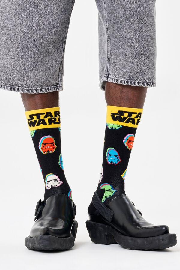 Happy Socks Meias Unissex Star Wars™ Stormtrooper preto