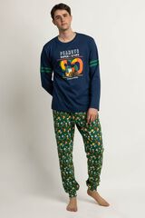 Admas Pijama comprido para homem Peanuts azul