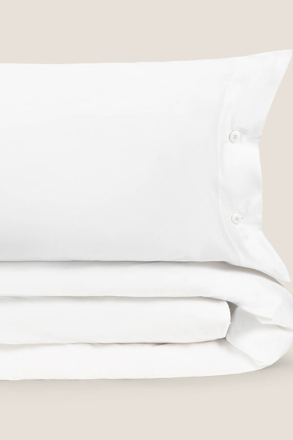 Textura Capa nórdica algodão cetim. Cama 135-140 cm. branco
