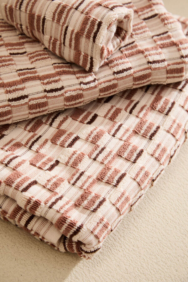 Calma House Toalha de banho de algodão felpudo Mercury Jacquard vermelho