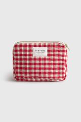 Textura N&eacute;cessaire vichy vermelho castanho