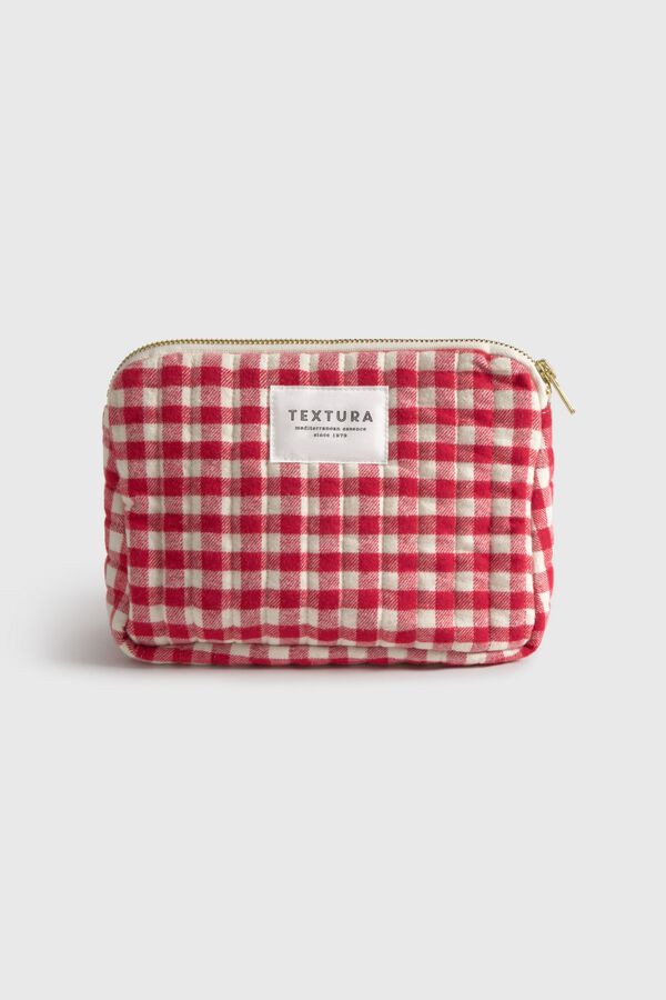 Textura N&eacute;cessaire vichy vermelho castanho