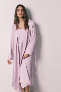 Women'secret Robe midi em cetim lil&aacute;s