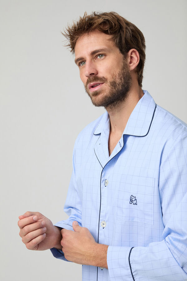 Kiff-Kiff Pijama xadrez 100% algodão Kiff Kiff azul