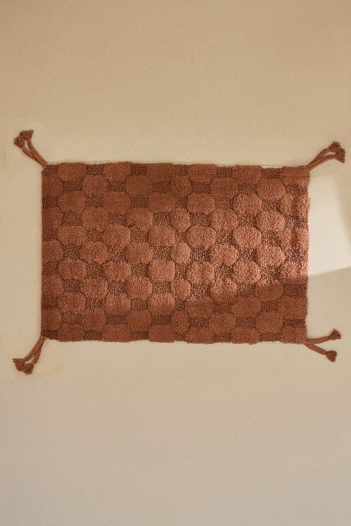 Calma House Tapete de banho xadrez Oslo em tons de terra