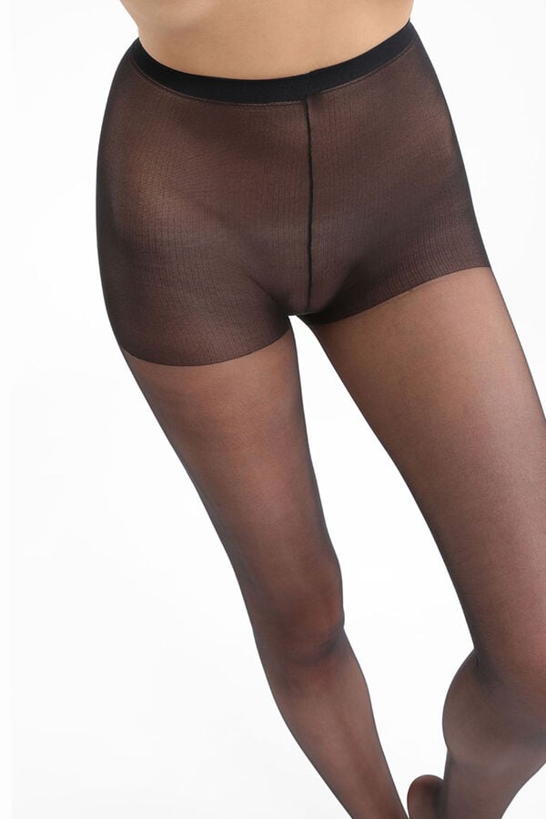 DIM Panty con acabado satinado negro 15 DEN preto