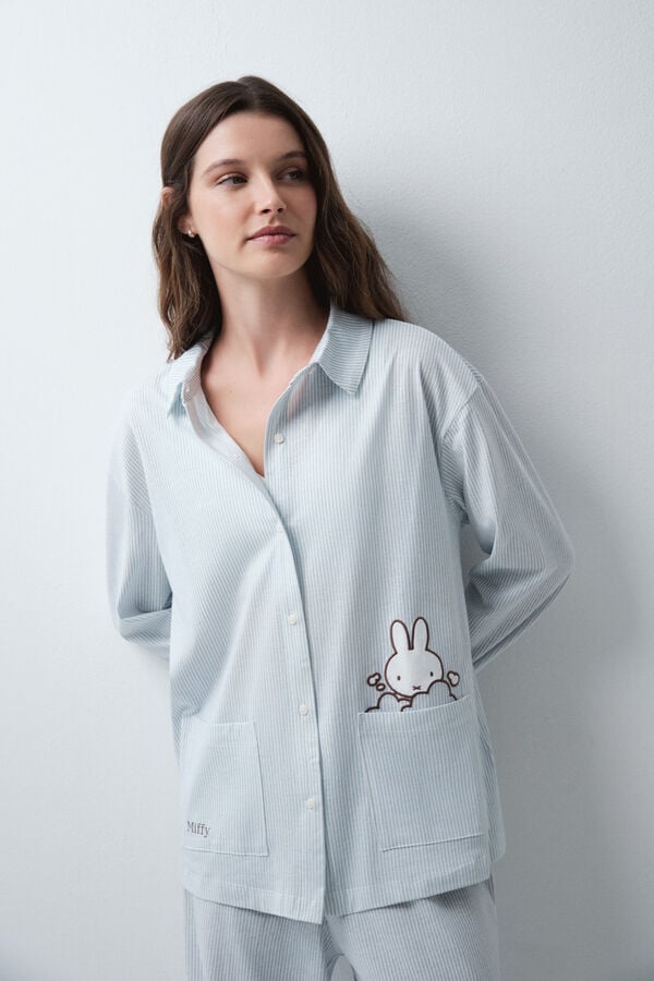 Women'secret Pijama comprido camiseiro de riscas Miffy azul