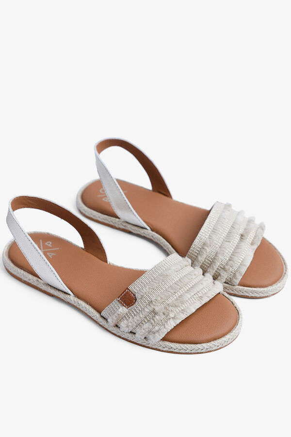 Popa Juncal Fringe flat sandal printed